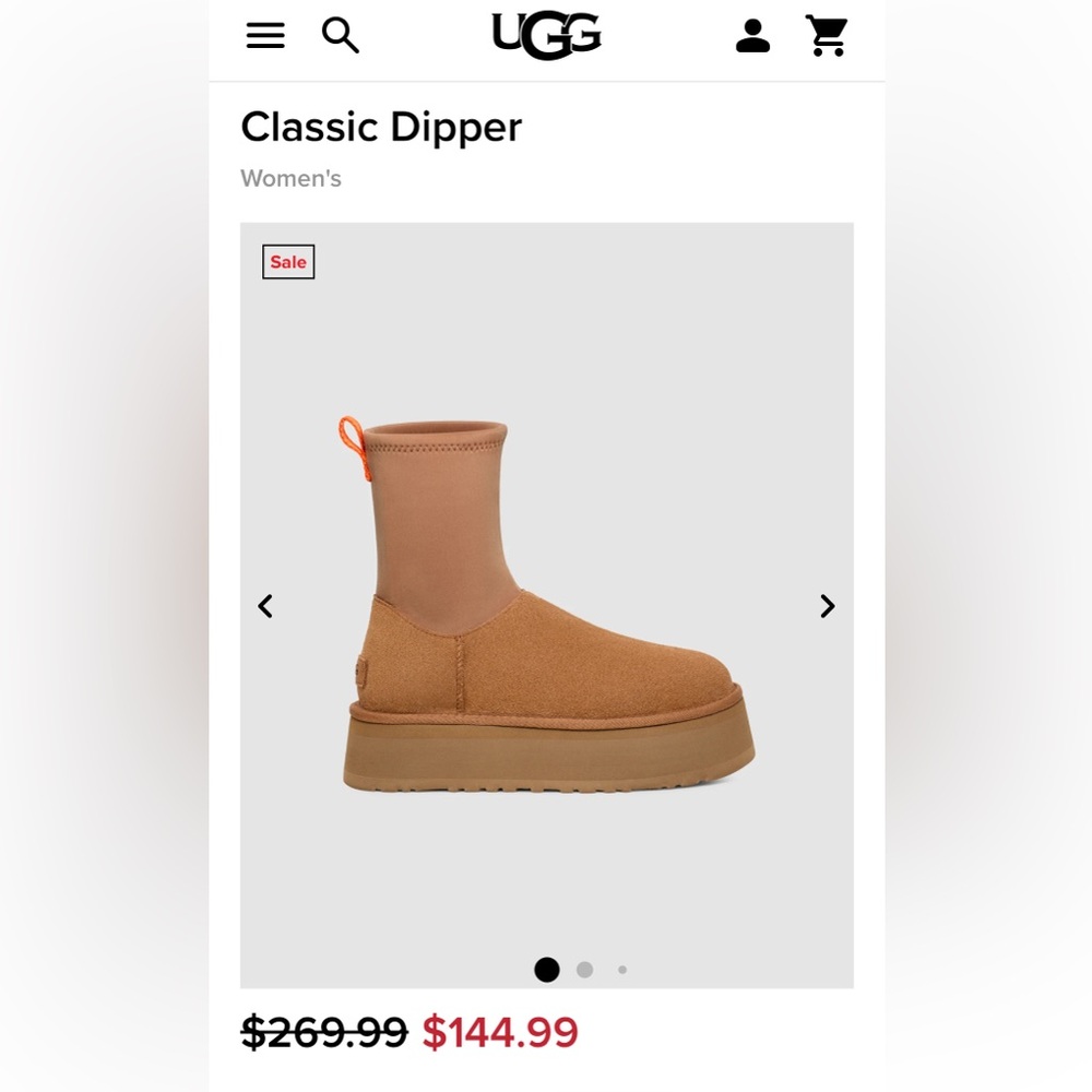 UGG Women's Classic Dipper Chestnut Boots size 8
